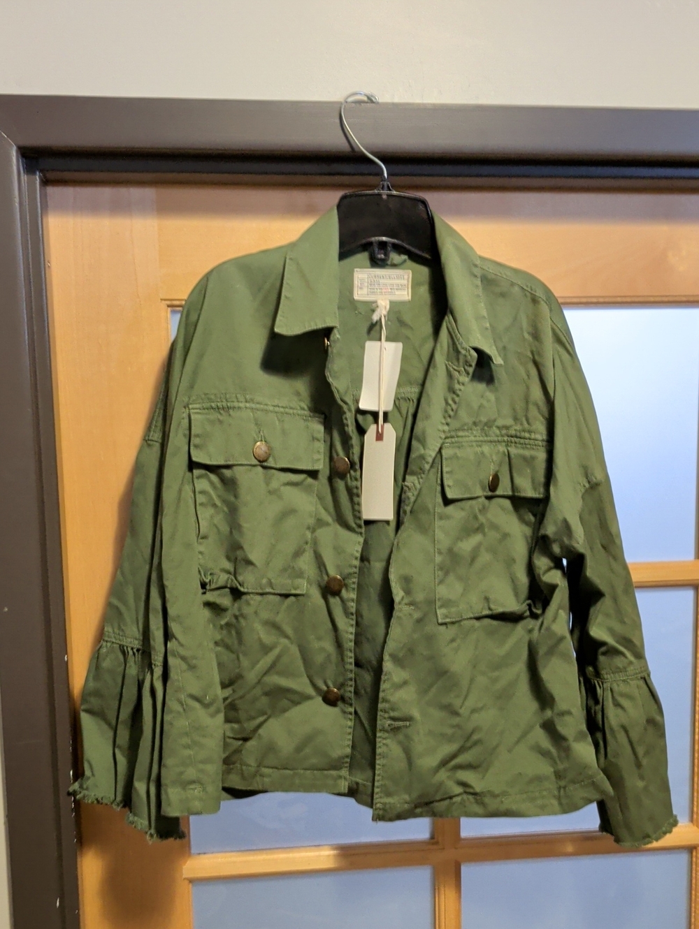 Current/Elliott Olive Green Utility Jacket with Button Pockets